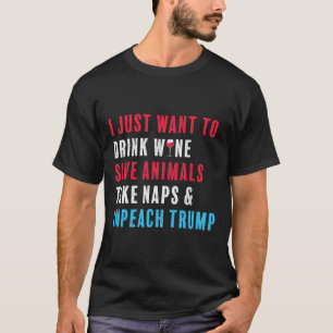 Camiseta Amante de os animais de Vinho de Tambor Anti-Trump