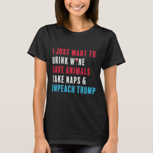 Camiseta Amante de os animais de Vinho de Tambor Anti-Trump