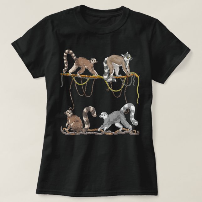 Camiseta Amante de os animais do Zoo Macaco Sifakas Madagas (Frente do Design)