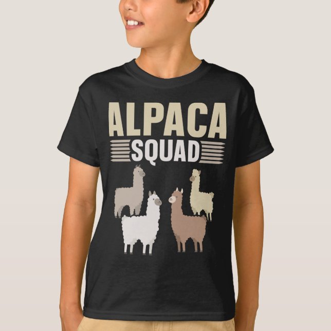 Camiseta Amante de os animais Funny Alpaca Squad (Frente)