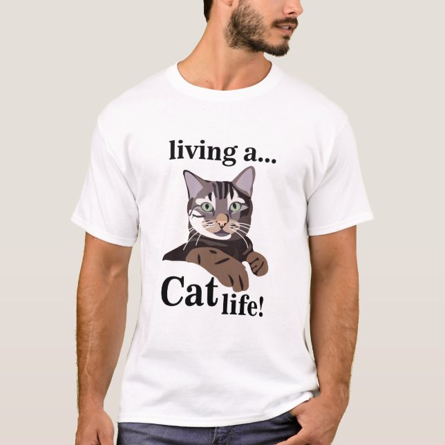 Camiseta Amante de os animais Gato Engraçado (Frente)