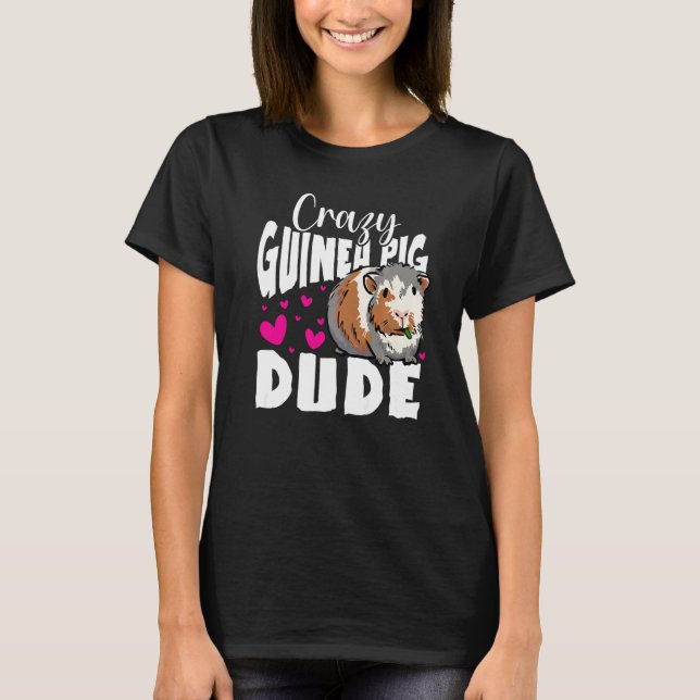 Camiseta Amante de os animais Gráfico Pig Dude, Porco Louco (Frente)