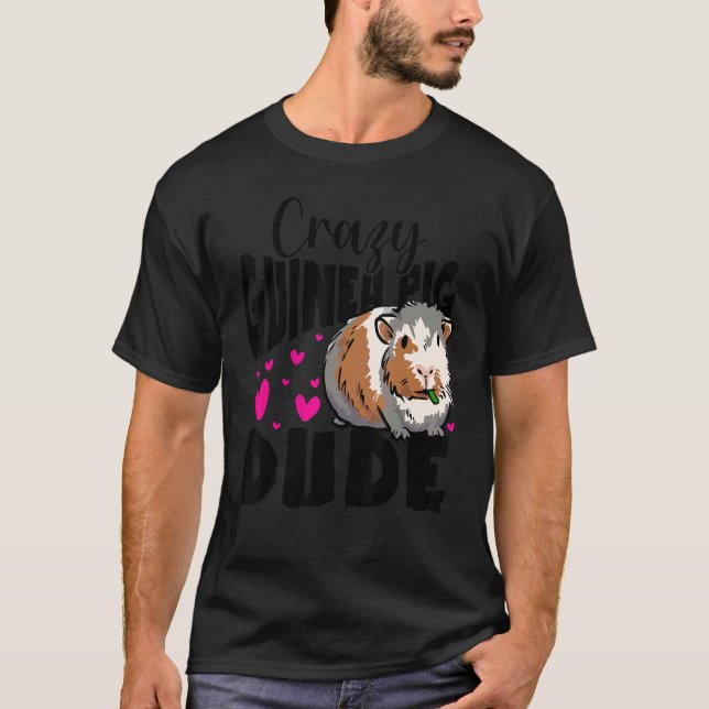 Camiseta Amante de os animais Gráfico Pig Dude, Porco Louco (Frente)