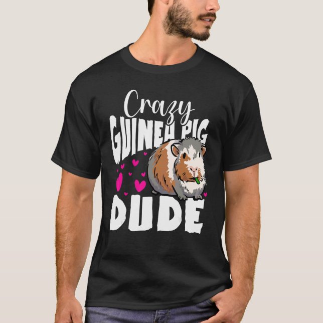 Camiseta Amante de os animais Gráfico Pig Dude, Porco Louco (Frente)