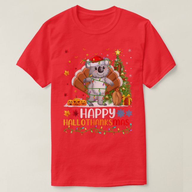 Camiseta Amante de os animais Koala Engraçado Feliz Koala O (Frente do Design)