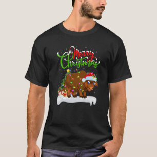 Camiseta Amante de os animais Yak Engraçado Xmas Lighting