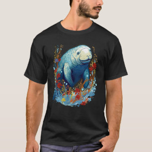 Camiseta Amante de peixe-boi fofo oceanólogo dugong vaca ma