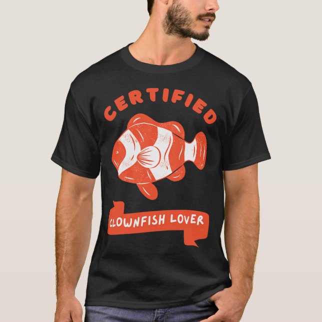 Camiseta Amante de Peixe-Palhaço Certificado (Frente)