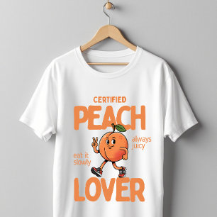 Camiseta Amante de Pêssego Certificado Design de Fruta Dive