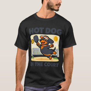 Camiseta Amante de pickleball cachorro-quente dachshund no