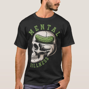 Camiseta Amante de Picles Crânio de Picles Rainha Mental A