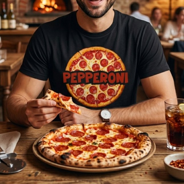 Camiseta Amante de Pizza de Pepperoni  (Criador carregado)