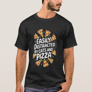 Camiseta Amante de Pizza Italiana Facilmente Distraído por 