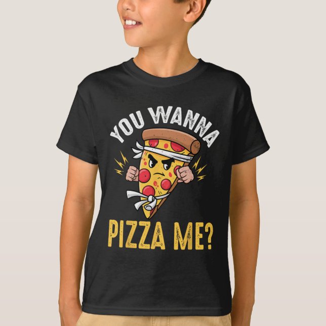 Camiseta Amante de Pizza - Você Quer Pizza Eu Ninja Karate  (Frente)