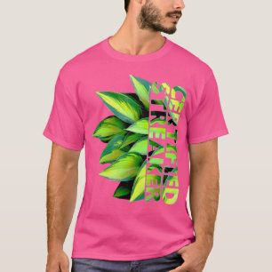 Camiseta Amante de Planta Hosta Listrada Certificada Engraç