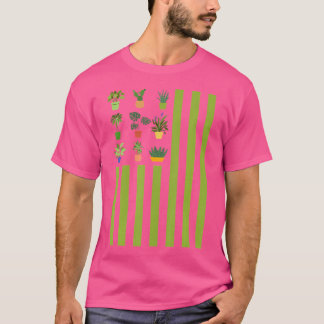 Camiseta Amante De Plantas Bandeira Dos EUA 4 De Julho Jard