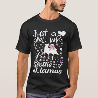 Camiseta Amante de Preguiça  Apenas uma Garota que Ama Preg