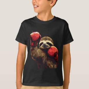 Camiseta Amante de Preguiça de Boxe Luvas de Boxe Kickboxin