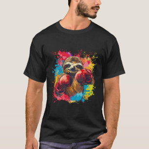 Camiseta Amante de Preguiça de Boxe Luvas de Boxe Kickboxin