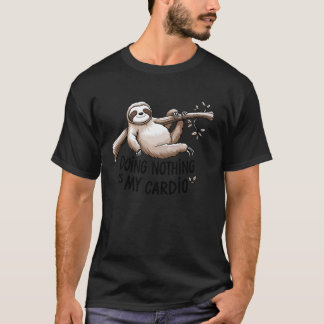 Camiseta Amante de Preguiça Dormir é meu Cárdio Citação Div