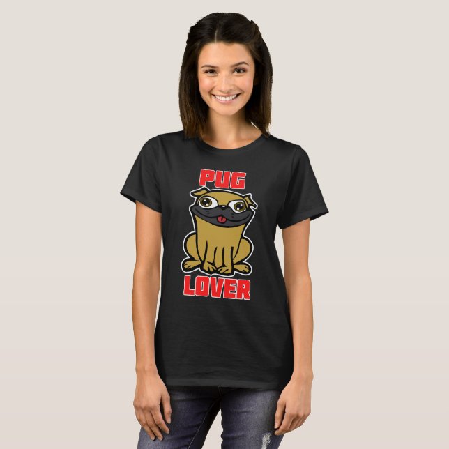 Camiseta Amante de Pug #3 (Frente Completa)