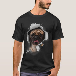 Camiseta Amante de Pug 3D Amante de Cachorro Divertido Aman