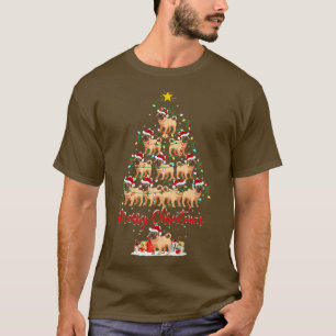 Camiseta Amante de Pug Correspondente Santa Pug Árvore de N