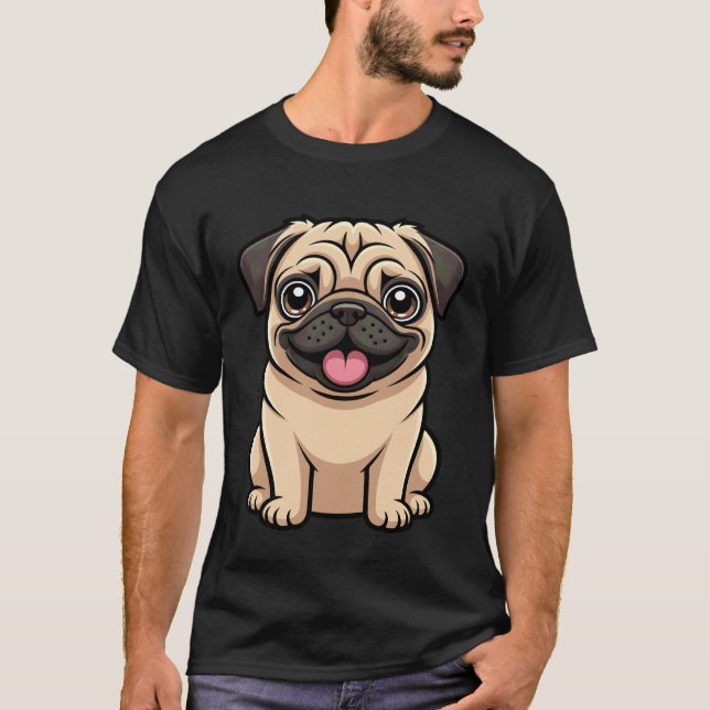 Camiseta Amante de Pug Fofo (Frente)