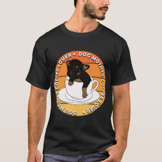 Camiseta Amante de pug - mãe de cachorro amante de café pôr