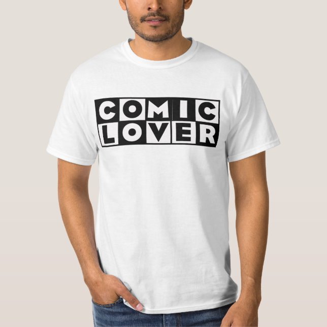 Camiseta Amante de Quadrinhos Design Ousado (Frente)