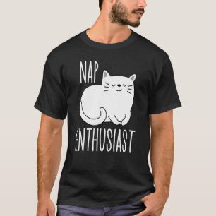 Camiseta Amante de Soneca Gato Preguiçoso Ama PJs de Dormir