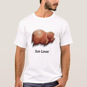 Camiseta Amante de Sun: Porco que Roasting na luz do sol: