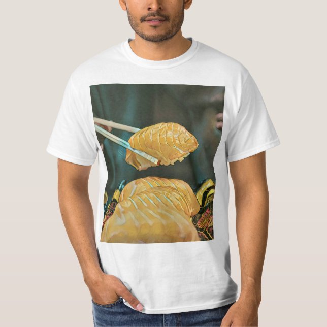 Camiseta Amante de sushi da comida asiática (Frente)