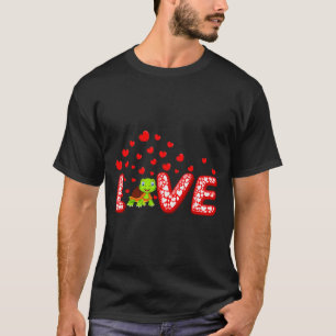 Camiseta Amante de Tartaruga Corações Engraçados Amor Tarta