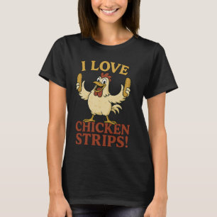 Camiseta Amante de Tiras de Frango Engraçadas Design de Des