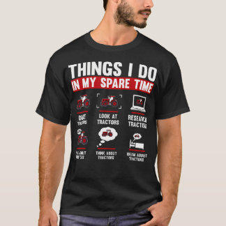 Camiseta Amante de Tratores 6 Coisas que Faço no Meu Tempo 