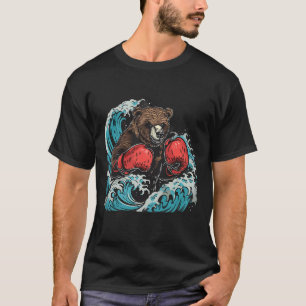 Camiseta Amante de Urso de Boxe Luvas de Boxe Kickboxing Fu