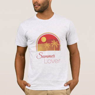 Camiseta Amante de Verão Pôr do Sol Retro Palmeiras Tropica