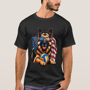 Camiseta Amante de Volei do Cão Pastor Alemão Vintage Bande