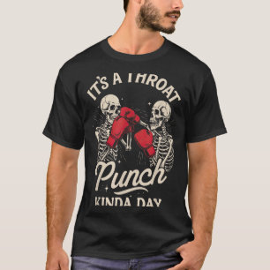Camiseta Amante do Boxe Kickboxing Esqueleto Soco na Gargan