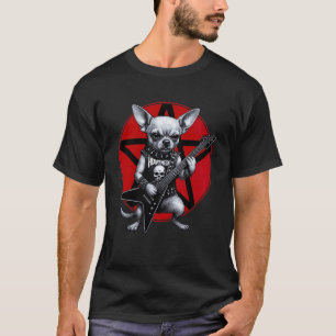 Camiseta Amante do Cachorro de Rock de Heavy Metal com Chih