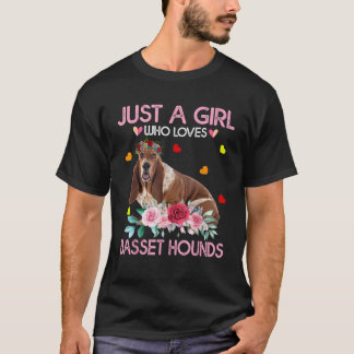 Camiseta Amante do Cão Basset Hound Apenas Uma Garota Que A