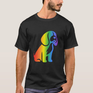 Camiseta Amante do Cão Beagle Arco-íris