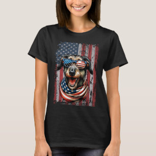 Camiseta Amante do cão Irish Wolfhound Bandeira dos EUA 4 d