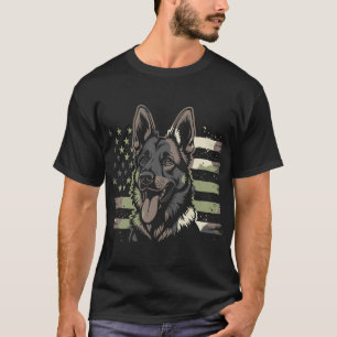 Camiseta Amante do Cão Pastor Alemão EUA Bandeira Americana