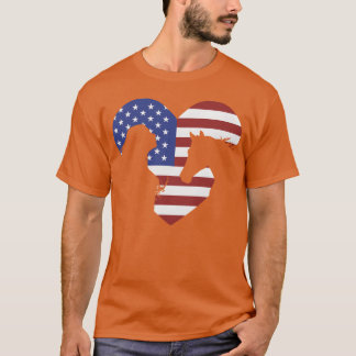Camiseta Amante do Cavalo de Bandeira Americano para mulher