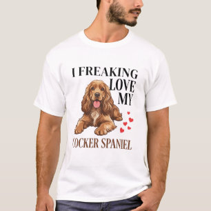 Camiseta Amante do Cocker Spaniel Coração Engraçado