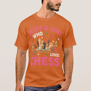 Camiseta Amante do Jogo de Xadrez Apenas Uma Garota Que Ama