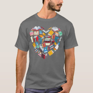 Camiseta Amante do Livro Coração Forma clube de leitura Bib