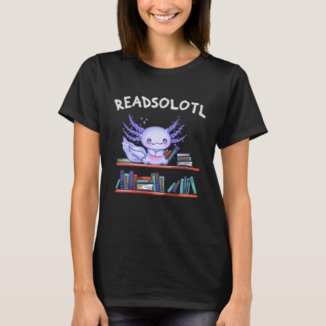 Camiseta Amante do Livro Readsolott Funny Axolotl (Frente)